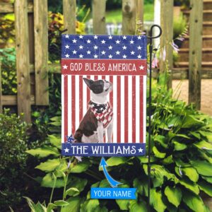 Boston Terrier God Bless America Personalized Flag Garden Dog Flag Custom Dog Garden Flags 3