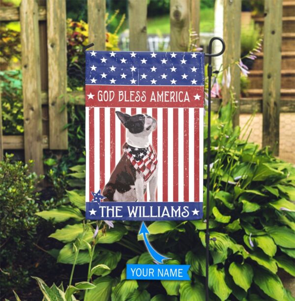 Boston Terrier God Bless America Personalized Flag – Garden Dog Flag – Custom Dog Garden Flags