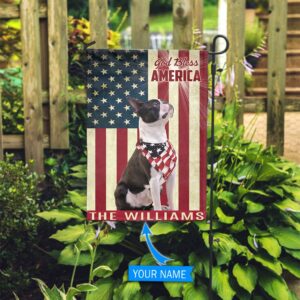 Boston Terrier God Bless America Personalized Flag Garden Dog Flag Dog Flag For House 2