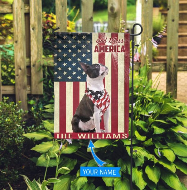 Boston Terrier God Bless Personalized Garden Flag – Garden Dog Flag – Dog Flag For House