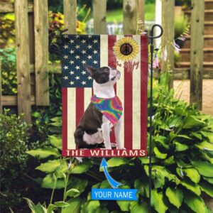Boston Terrier Hippie Personalized Flag –…