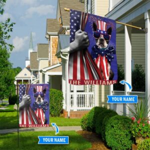 Boston Terrier Independence Day Personalized Flag…