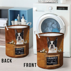 Boston Terrier Laundry Today Or Naked Tomorrow Daisy Laundry Basket Dog Laundry Basket Mother Gift Gift For Dog Lovers 2