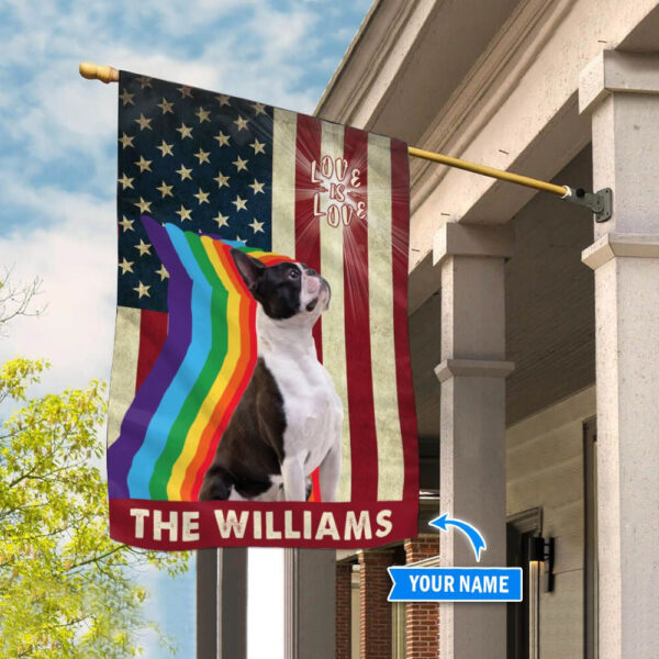 Boston Terrier Lgbt Personalized House Flag – Garden Dog Flag – Dog Flag For House