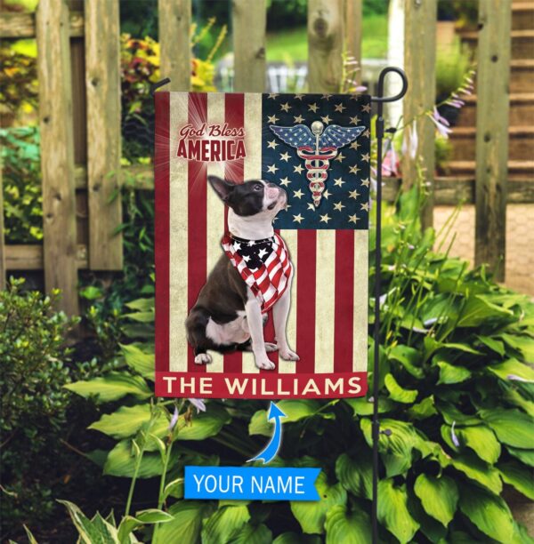 Boston Terrier Nurses Personalized Flag – Garden Dog Flag – Dog Flag For House