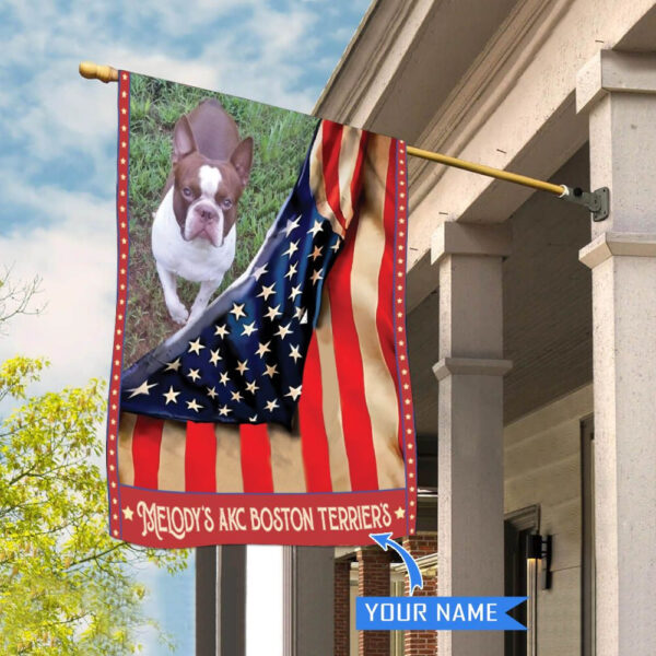 Boston Terrier Personalized Flag – Garden Dog Flag – Custom Dog Garden Flags – Dog Gifts For Owners