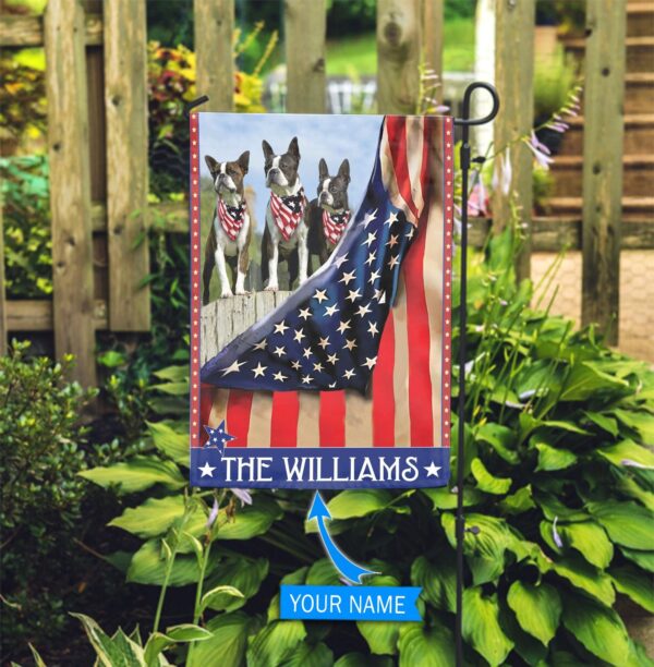 Boston Terrier Personalized Flag – Garden Dog Flag – Custom Dog Garden Flags