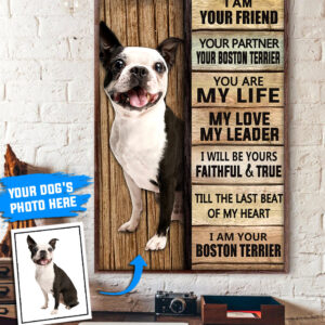 Boston Terrier Personalized Poster Canvas Dog Canvas Wall Art Dog Lovers Gifts For Him Or Her 1