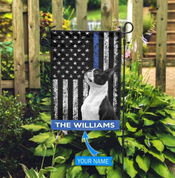 Boston Terrier Police Personalized Flag – Garden Dog Flag – Custom Dog Garden Flags – Outdoor Decor