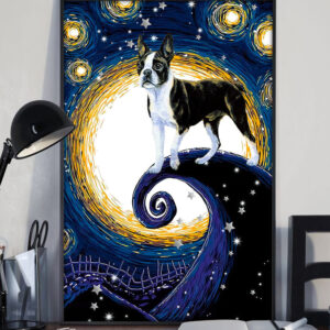 Boston Terrier Poster Canvas Dog Canvas Wall Art Dog Lovers Gifts For Him Or Her 2