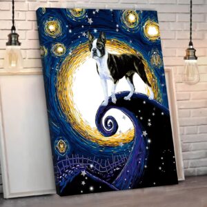 Boston Terrier Poster Canvas Dog Canvas Wall Art Dog Lovers Gifts For Him Or Her 3