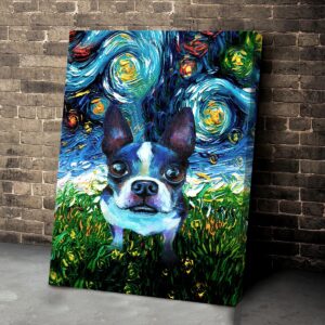 Boston Terrier Poster & Matte Canvas…
