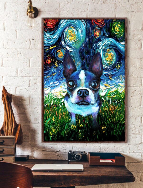 Boston Terrier Poster & Matte Canvas – Dog Canvas Art – Poster To Print – Gift For Dog Lovers