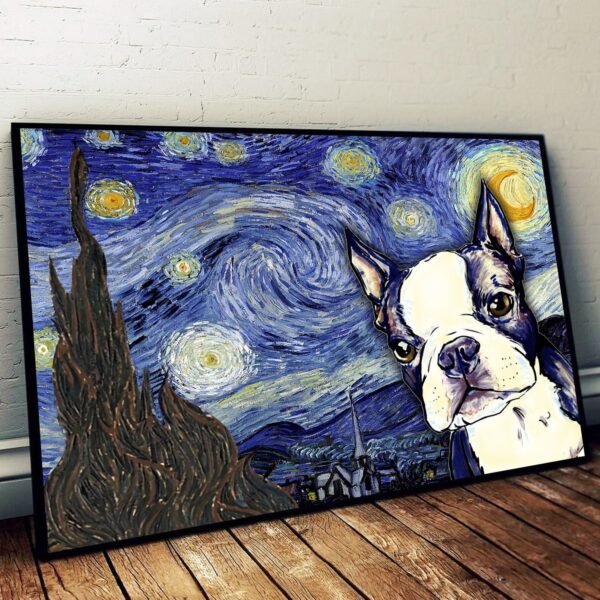 Boston Terrier Poster & Matte Canvas – Poster To Print – Gift For Dog Lovers