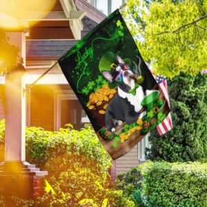 Boston Terrier St Patrick s Day Garden Flag Best Outdoor Decor Ideas St Patrick s Day Gifts 2