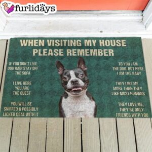 Boston Terrier s Rules Doormat Xmas Welcome Mats Gift For Dog Lovers 1