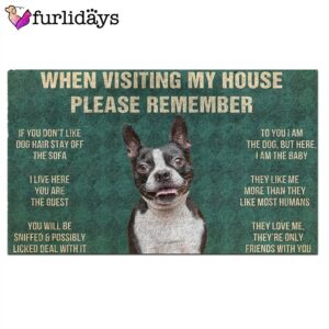 Boston Terrier s Rules Doormat Xmas Welcome Mats Gift For Dog Lovers 2