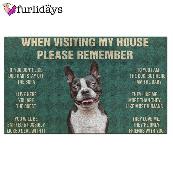 Boston Terrier’s Rules Doormat – Xmas Welcome Mats – Gift For Dog Lovers