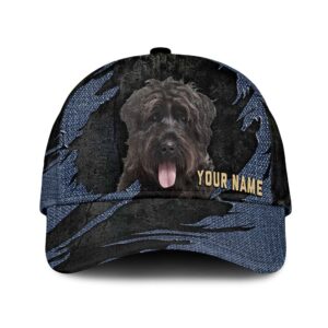 Bouvier Jean Background Custom Name Cap Classic Baseball Cap All Over Print Gift For Dog Lovers 1 mhehnu