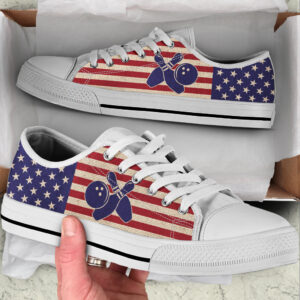 Bowling American Usa Flag Low Top Shoes Canvas Print Lowtop Trendy Fashion Casual Shoes Gift For Adults Malalan 1
