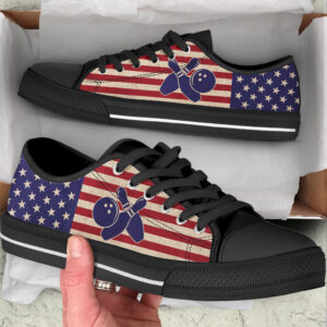 Bowling American Usa Flag Low Top Shoes Canvas Print Lowtop Trendy Fashion Casual Shoes Gift For Adults Malalan 2
