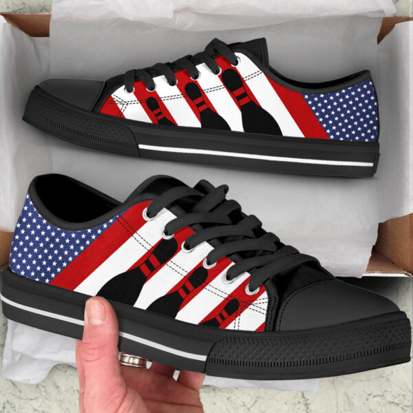 Bowling Usa Flag Low Top Shoes Canvas Print Lowtop Casual Shoes Gift For Adults – Sneaker For Walking