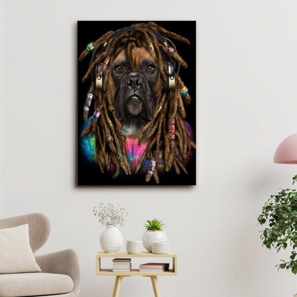 Boxer Dog With Dreadlocks – Dog Pictures – Dog Canvas Poster – Dog Wall Art – Gifts For Dog Lovers – Furlidays
