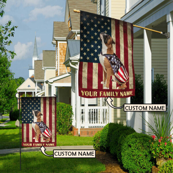 Boxer & American Personalized Flag – Garden Dog Flag – Custom Dog Garden Flags