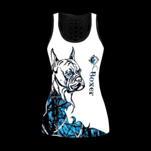 Boxer Blue Tattoos Hollow Tanktop Legging Set Outfit Casual Workout Sets Dog Lovers Gifts For Him Or Her 2 usbkpw