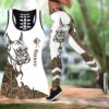 Boxer Brown Tattoos Hollow Tanktop Legging Set Outfit – Casual Workout Sets – Dog Lovers Gifts For Him Or Her