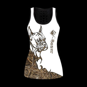 Boxer Brown Tattoos Hollow Tanktop Legging Set Outfit Casual Workout Sets Dog Lovers Gifts For Him Or Her 2 huqsyc