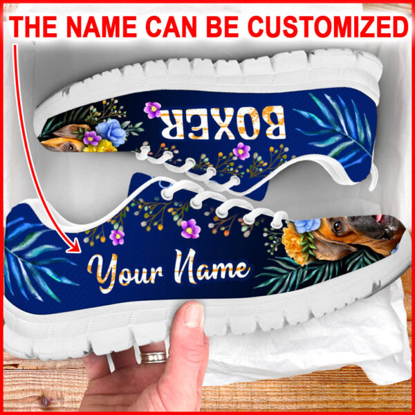 Boxer Dog Lover Shoes Flower Power Sneaker Walking Shoes – Personalized Custom – Best Gift For Dog Lover