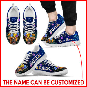 Boxer Dog Lover Shoes Flower Power Sneaker Walking Shoes Personalized Custom Best Gift For Dog Lover 2