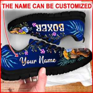 Boxer Dog Lover Shoes Flower Power Sneaker Walking Shoes Personalized Custom Best Gift For Dog Lover 3