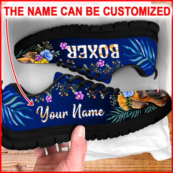 Boxer Dog Lover Shoes Flower Power Sneaker Walking Shoes – Personalized Custom – Best Gift For Dog Lover