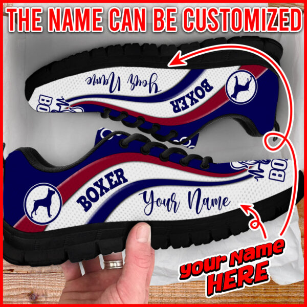 Boxer Dog Lover Shoes Symbol Stripes Pattern Sneaker Walking Shoes – Personalized Custom – Best Shoes For Dog Mom