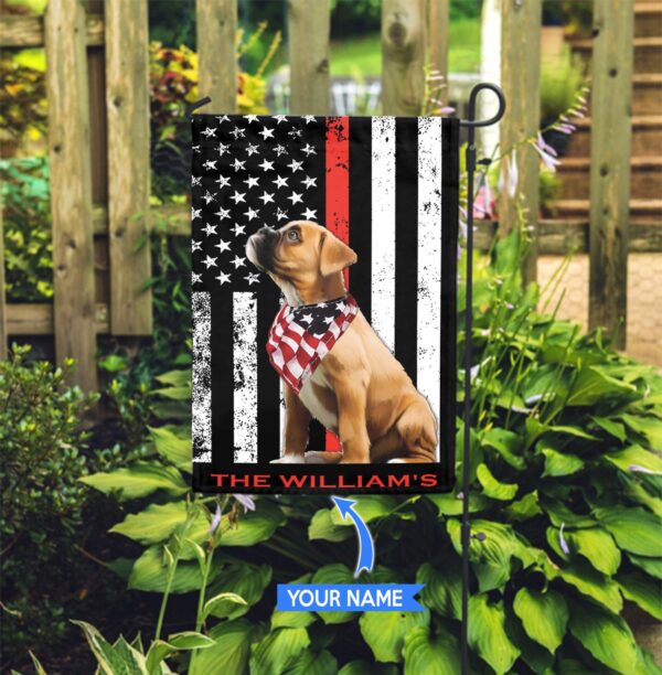 Boxer Firefighter Personalized Flag – Garden Dog Flag – Custom Dog Garden Flags