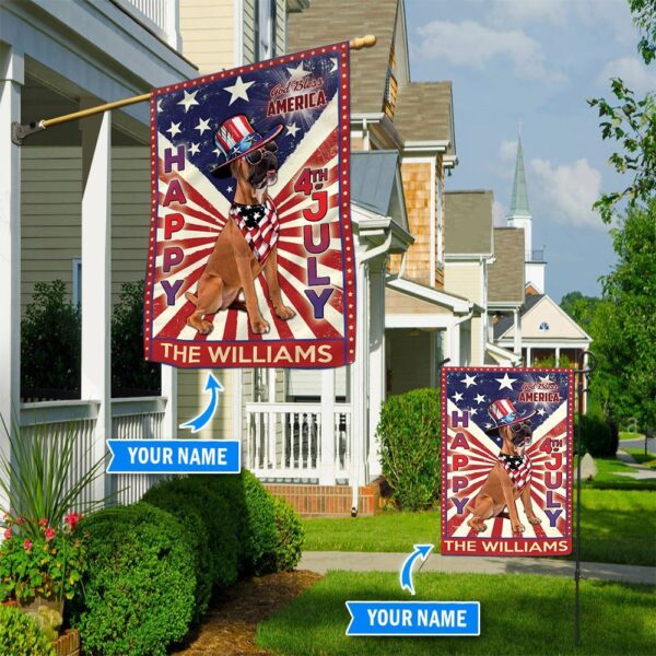 Boxer  God Bless America – 4th Of July Personalized Flag – Garden Dog Flag – Dog Flag For House