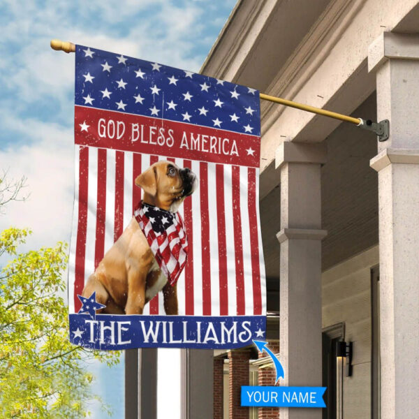 Boxer God Bless America Personalized Flag – Garden Dog Flag – Custom Dog Garden Flags