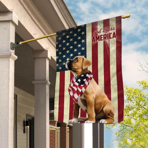 Boxer God Bless House Flag – Dog Flags Outdoor – Dog Lovers Gifts for Him or Her