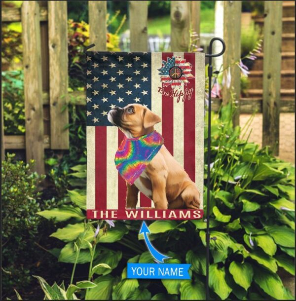 Boxer Hippie Personalized House Flag – Garden Dog Flag – Dog Flag For House