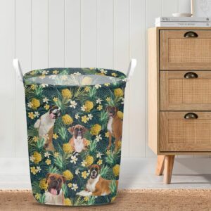 Boxer In Pineapple Tropical Pattern Laundry Basket Dog Laundry Basket Mother Gift Gift For Dog Lovers 4