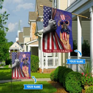 Boxer Independence Day Personalized Flag Garden Dog Flag Custom Dog Garden Flags 1