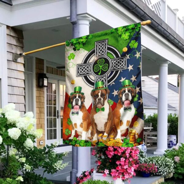Boxer Irish Celtic Knot Cross St Patrick’s Day Garden Flag – Best Outdoor Decor Ideas – St Patrick’s Day Gifts