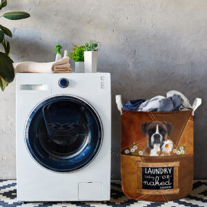 Boxer Laundry Today Or Naked Tomorrow Daisy Laundry Basket Dog Laundry Basket Mother Gift Gift For Dog Lovers 3