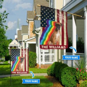 Boxer Lgbt Personalized House Flag Custom Dog Garden Flags Dog Flags Outdoor 1