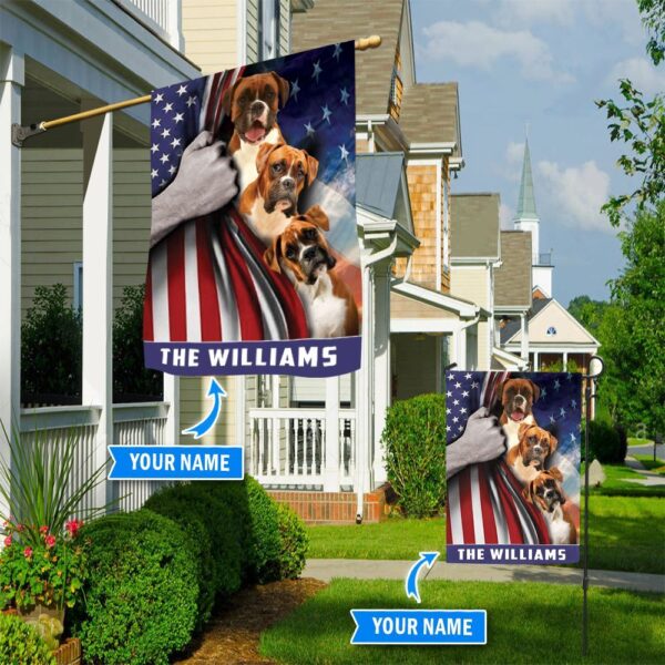 Boxer Personalized House Flag – Custom Dog Garden Flags – Dog Flags Outdoor
