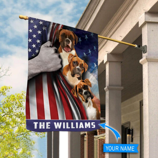 Boxer Personalized House Flag – Custom Dog Garden Flags – Dog Flags Outdoor