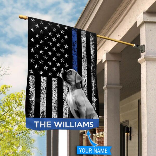 Boxer Police Personalized Flag – Garden Dog Flag – Custom Dog Garden Flags