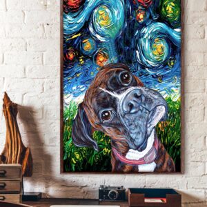 Boxer Poster Matte Canvas Dog Canvas Art Poster To Print Gift For Dog Lovers 2